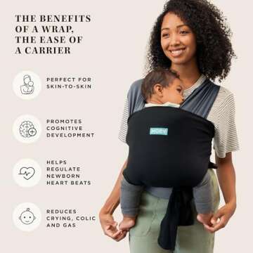 Moby Baby Wrap Carrier Easy-Wrap for Safe, Hands-Free Parenting
