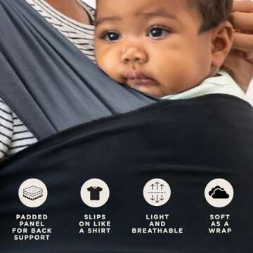 Moby Baby Wrap Carrier Easy-Wrap for Safe, Hands-Free Parenting