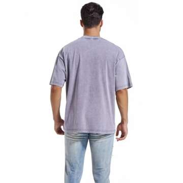 3 Pcs Men's Oversized Heavy Cotton Summer T-Shirts Vintage Tee Loose Fit Short Sleeve Casual Tshirts for Men Women