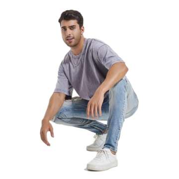 3 Pcs Men's Oversized Heavy Cotton Summer T-Shirts Vintage Tee Loose Fit Short Sleeve Casual Tshirts for Men Women