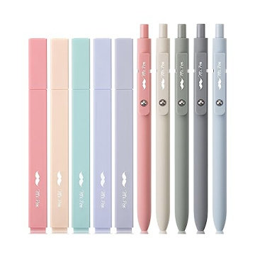 Mr. Pen Highlighters and Gel Pens - No Bleed, 10 Pack