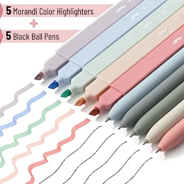 Mr. Pen Highlighters and Gel Pens - No Bleed, 10 Pack
