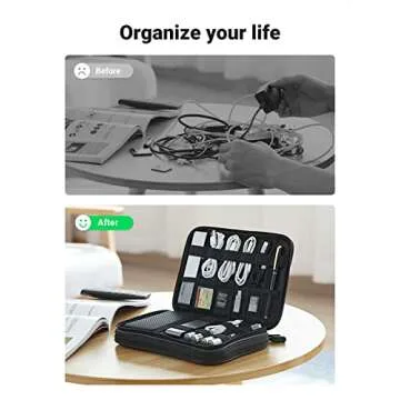 UGREEN Electronic Organizer Travel Cable Organizer Storage Bag for Data Cables, USB C Charger, SD Ca...