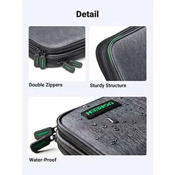 UGREEN Electronic Organizer Travel Cable Organizer Storage Bag for Data Cables, USB C Charger, SD Card, Hard Drive, Charging Cord, Mouse, Power Bank, Phone, Power Adapter Plug Electronics Accessories