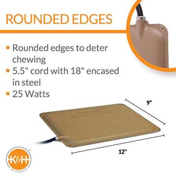 K&H Pet Products Outdoor Small Animal Heated Pad for Rabbits and Small Animals Tan 9 X 12 Inches
