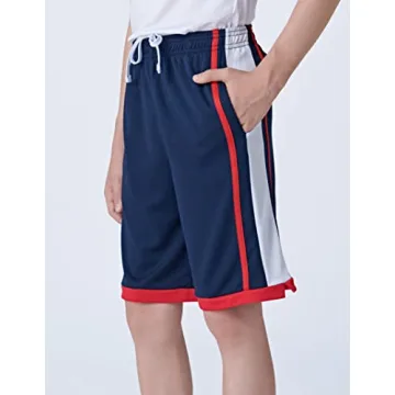 Youth Athletic Mesh Basketball Shorts - Quick Dry Activewear