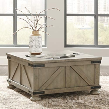 Ashley Aldwin Farmhouse Coffee Table with Lift Top Storage
