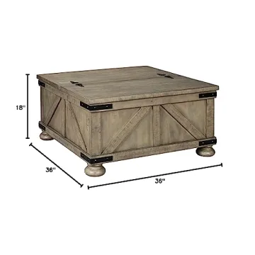 Ashley Aldwin Farmhouse Coffee Table with Lift Top Storage