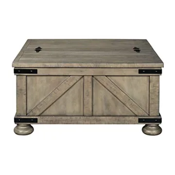Ashley Aldwin Farmhouse Coffee Table with Lift Top Storage