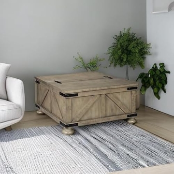 Ashley Aldwin Farmhouse Coffee Table with Lift Top Storage