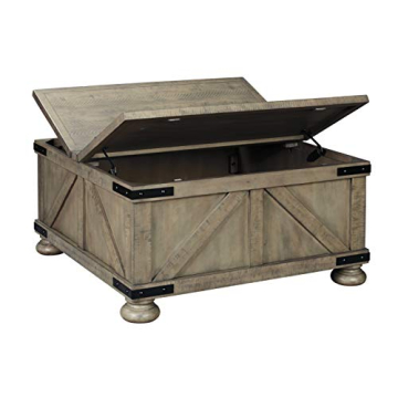 Ashley Aldwin Farmhouse Coffee Table with Lift Top Storage