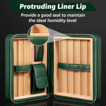 Premium Leather Cigar Humidor Case for Travelers