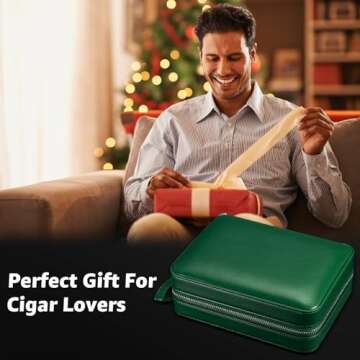 Premium Leather Cigar Humidor Case for Travelers