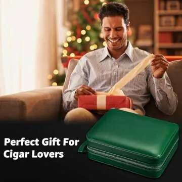 Premium Leather Cigar Humidor Case for Travelers