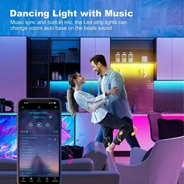 Zyzykeji 32.8ft LED Strip Lights with Music Sync