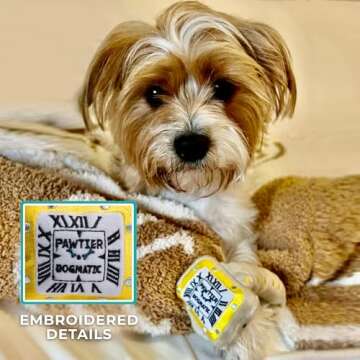 Haute Diggity Dog Pawtier Watch, Plush Designer Dog Toys with Interactive Squeaker, Stimulating Pet ...
