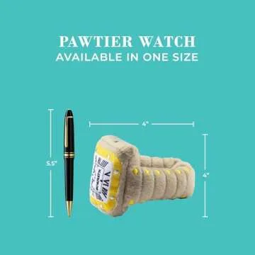 Haute Diggity Dog Pawtier Watch, Plush Designer Dog Toys with Interactive Squeaker, Stimulating Pet Enrichment, Machine-Washable & Safe Materials for All Breeds, One Size