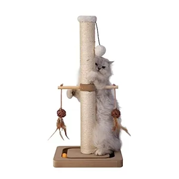 Stylish PEEKAB Cat Scratching Post with Toys for Indoor Cats