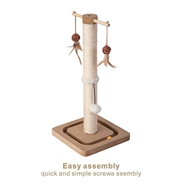 Stylish PEEKAB Cat Scratching Post with Toys for Indoor Cats