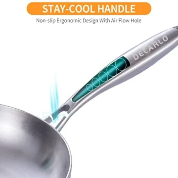 Delarlo Tri-Ply Stainless Steel 8" Frying Pan Chef Skillet