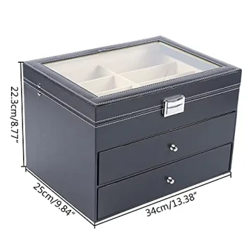 Eapmic Stylish Eyeglass Organizer Case with 24 Slots