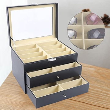 Eapmic Stylish Eyeglass Organizer Case with 24 Slots