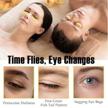 Eakroo 30 Pairs Lip Mask & Under Eye Mask, Crystal Collagen Eye Patches for Puffy Eyes, Effectively ...