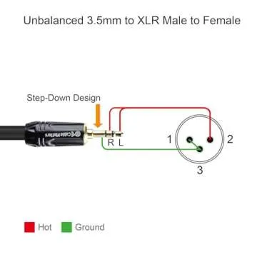 Cable Matters 3.5mm to XLR Cable 6 ft, Male to Male XLR to 1/8 Inch Cable, XLR to 3.5mm Cable, Compatible with iPod, MP3 Player, Laptop, Voice Recorder and More - 6 Feet