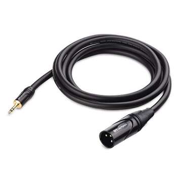 Cable Matters 3.5mm to XLR Cable 6 ft, Male to Male XLR to 1/8 Inch Cable, XLR to 3.5mm Cable, Compatible with iPod, MP3 Player, Laptop, Voice Recorder and More - 6 Feet