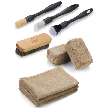 Fantasticlean 9PCS Car Interior Detailing Set, Microfiber Cloth & Applicator, Single-Head Detailing ...