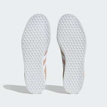 adidas HALBLU/FTWWHT/CBLACK Women's Gazelle W Halo blushFtwr White/Core Black 7.5 US, Wide