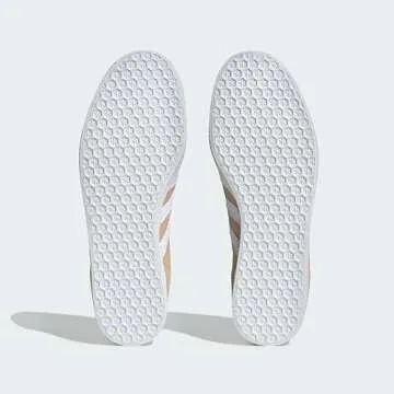 adidas HALBLU/FTWWHT/CBLACK Women's Gazelle W Halo blushFtwr White/Core Black 7.5 US, Wide