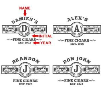 Engraved Cigar Humidor Box Set with Cigar Glasses - 5pc Cigars Accessories for Men