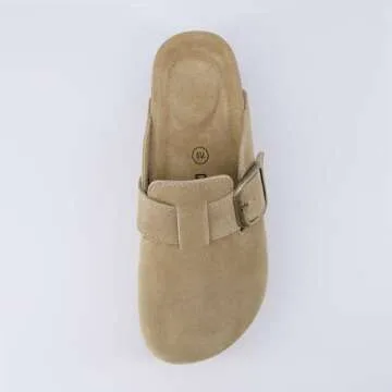 CUSHIONAIRE Women's Granola Genuine Suede Platform Clogs