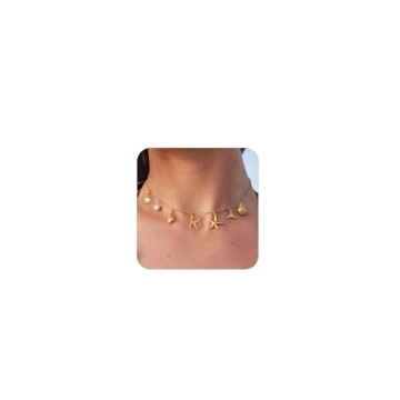 YANCHUN Initial Necklaces for Women Shell Necklace Gold Letter Charm Necklace Jewelry Initial A-Z Pe...