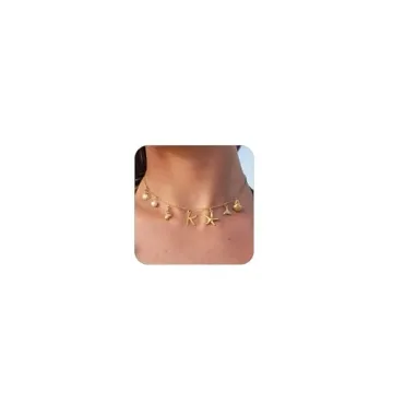 YANCHUN Initial Necklaces for Women Shell Necklace Gold Letter Charm Necklace Jewelry Initial A-Z Pe...