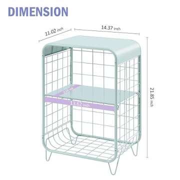 APEXCHASER Cute Nightstand with 3 Tiers and Storage