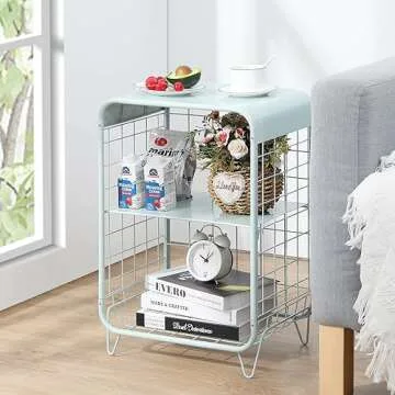 APEXCHASER Cute Nightstand with 3 Tiers and Storage