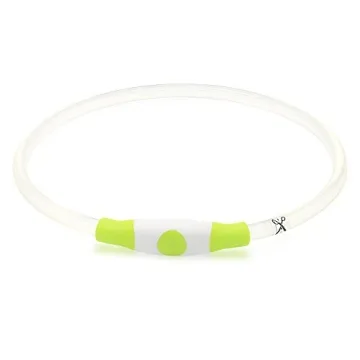 Rechargeable Neon Green LED Dog Collar Adjustable Durable
