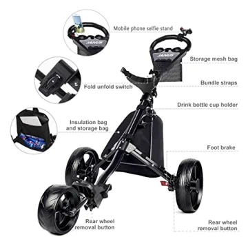 JANUS Golf Cart - Lightweight Foldable Golf Push Cart