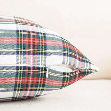 AQOTHES Christmas Plaid Pillow Covers for Festive Decor