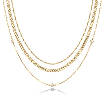 PAVOI Layering Necklace - Gold Plated Elegance for Women