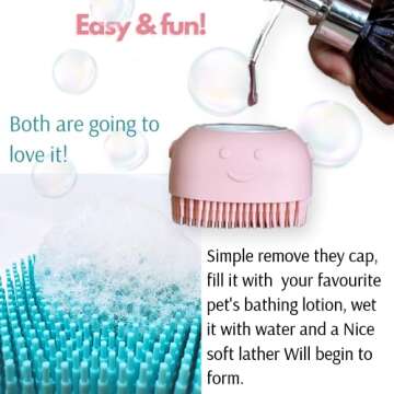 Silicone Pet Bath Brush with Shampoo Dispenser for Pets