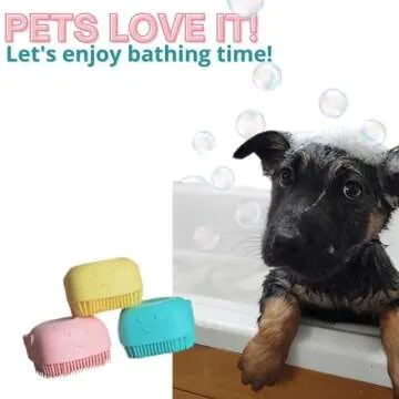 Silicone Pet Bath Brush with Shampoo Dispenser for Pets