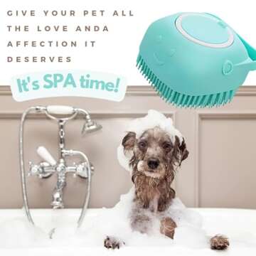 Silicone Pet Bath Brush with Shampoo Dispenser for Pets
