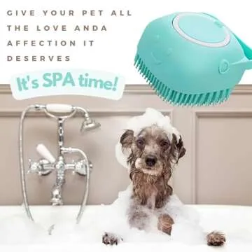 Silicone Pet Bath Brush with Shampoo Dispenser for Pets