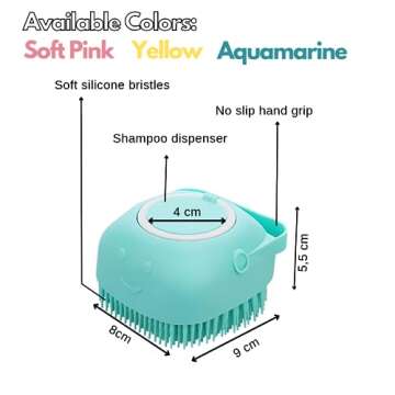 Silicone Pet Bath Brush with Shampoo Dispenser for Pets