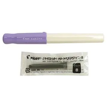 Pilot Kakuno Fine-Nib Fountain Pen, White Body Soft Violet Cap Body (FKA-1SR-SVF)