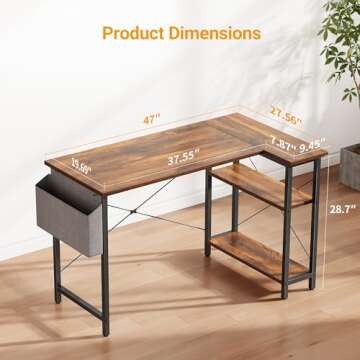 CubiCubi L Shaped Desk - Versatile Corner Desk Solutions