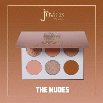 Juvia's Place Palette The Nudes - Neutral Hues, Blush, Sand, & Shimmer, Professional Eye Makeup, Pigmented Palette for Eye Color & Shine, Pressed, Shades of 6